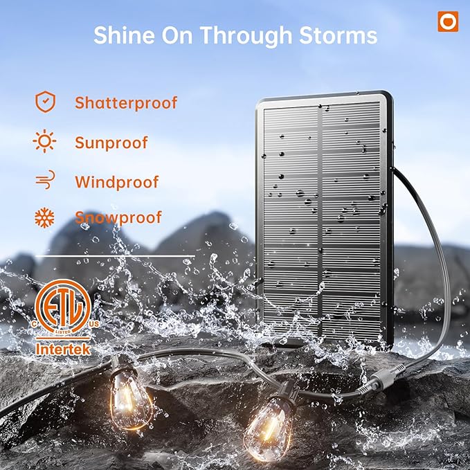addlon 35FT Solar String Lights Outdoor, IP54 Waterproof Solar Powered - Image 5