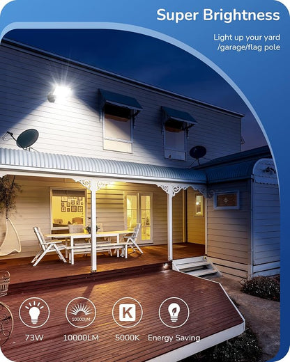 EDISHINE 10000LM Flood Lights Outdoor, 73W LED Flood Light Outdoor, IP65 - Image 2