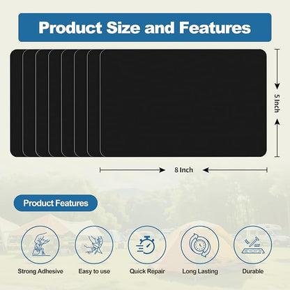 KING MOUNTAIN Self Adhesive Nylon Fabric Repair Patch, 5×8 Inches 8 Pcs - Image 2