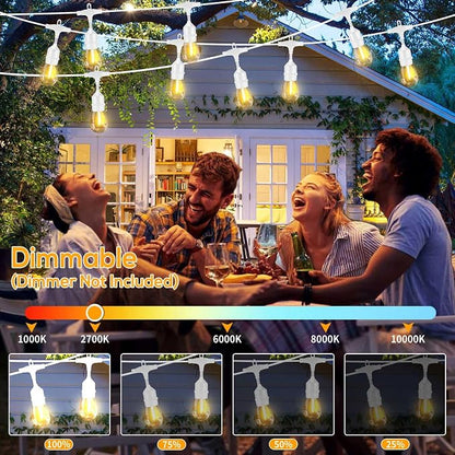 Outdoor String Lights LED White 100FT Patio Lights String - Image 6
