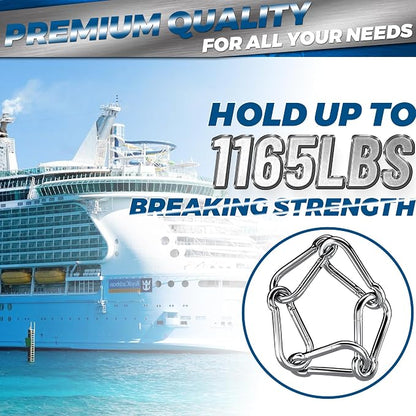sprookber 316 Stainless Steel Carabiner Clip, Marine Grade Heavy Duty Spring - Image 4