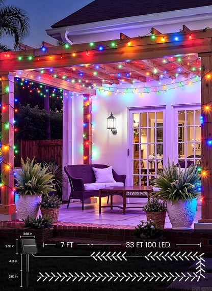 Brightown Solar String Lights Outdoor, 2 Pack Total 80FT 200 LED Solar Powered - Image 5