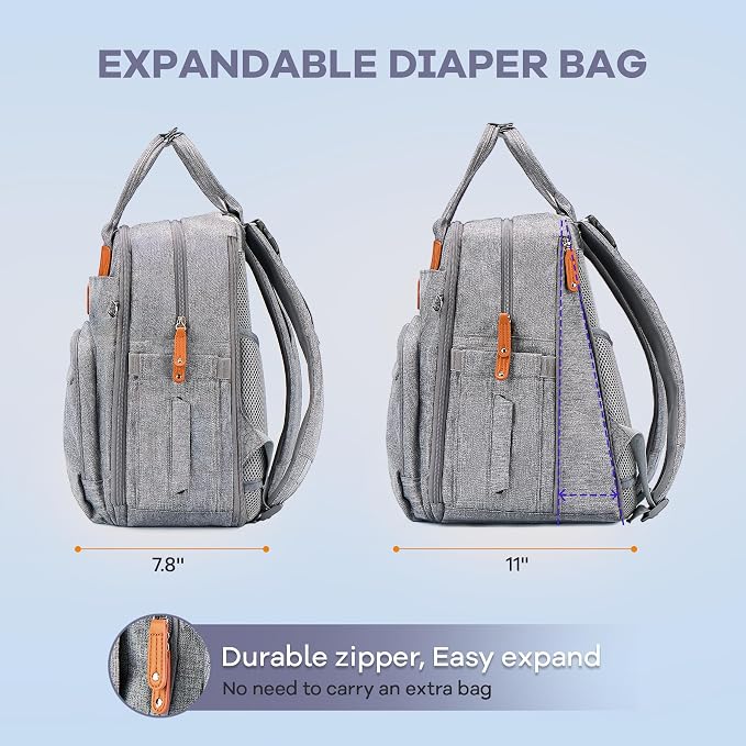 RUVALINO Diaper Bag Backpack-Expandable Baby Bag - Image 2