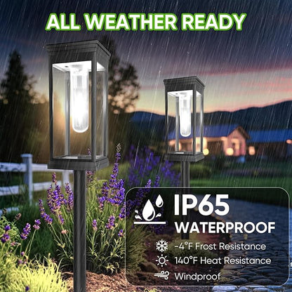 8 Pack Solar Pathway Lights Outdoor, IP65 Waterproof - Image 3