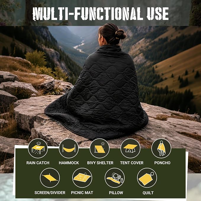 Lenotos Woobie Blanket, Thermal Insulated Military Poncho Liner, Water-Resistant - Image 4