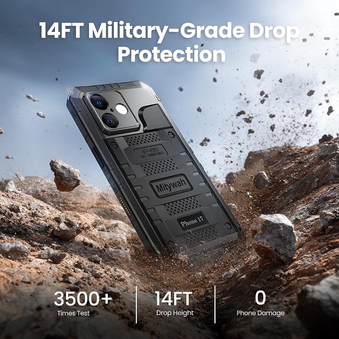 Mitywah Waterproof Case for iPhone 17, Rugged Metal Case - Image 4