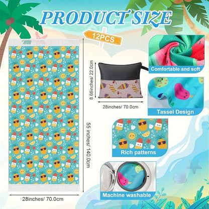 Peryiter 24 Pack Microfiber Oversize Turkish Beach Towel Set 12 Large Absorbent - Image 2