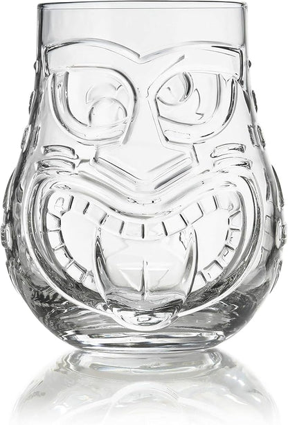 Libbey Tiki Split Glass Tumbler Set, Vintage-Style Quirky Drinking Glasses Set - Image 8