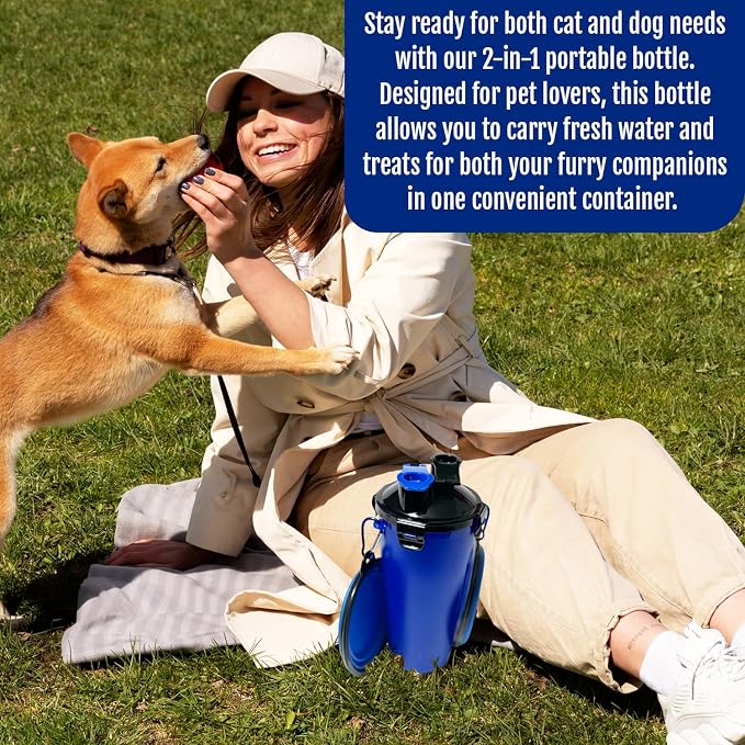 Dog Travel Water Bottle W/Collapsible Bowls - Image 6