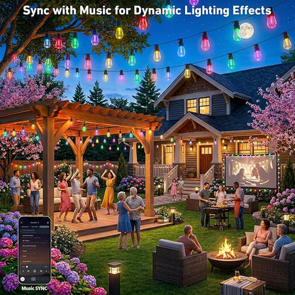 Outdoor String Lights, 200FT Smart RGB+IC Patio Lights - Image 5