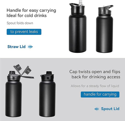 VEGOND 32 oz Insulated Water Bottle Stainless Steel Metal Water Bottles - Image 5