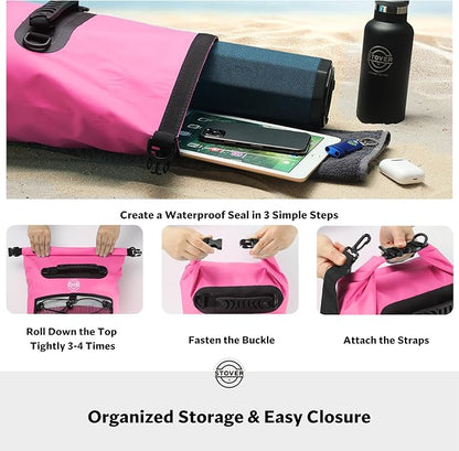 STOVER 5/10/25/30/40/55L Waterproof Dry Bag- Roll-Top Backpack w/Phone Case- - Image 5