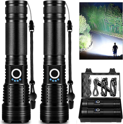 Lylting 2 Pack Rechargeable LED Flashlights High Lumens, 000LM Super Bright by Brightyourwayhome