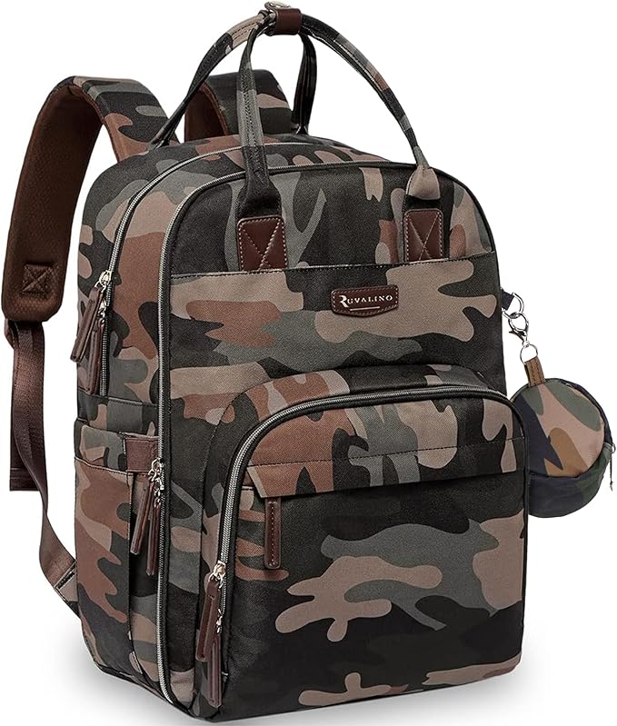 RUVALINO Diaper Bag Backpack, Large Capacity, Waterproof and Stylish by RUVALINO