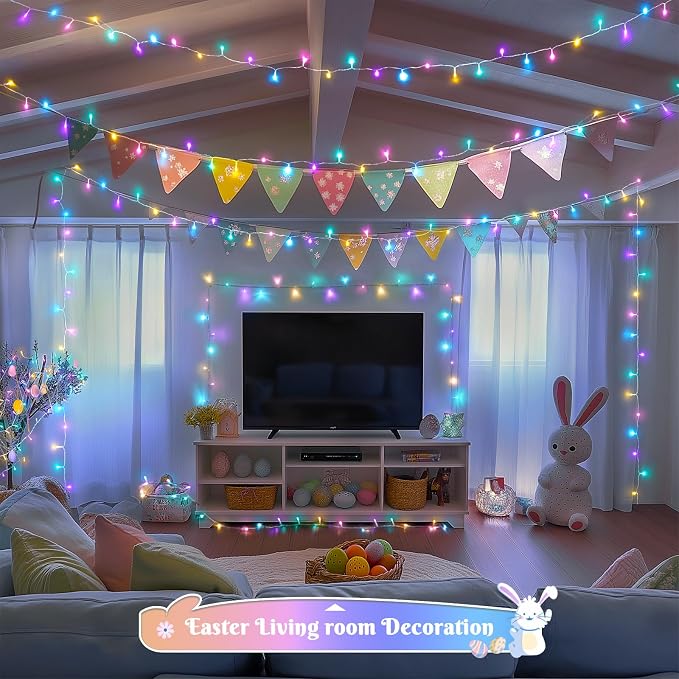 JMEXSUSS 400 LED Easter Lights Indoor Outdoor, 132FT Easter String Lights Plug - Image 4