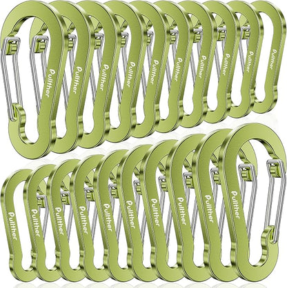 Aluminum Carabiner Clips- Set of 20, Carabiner Clip 2 inch by pulltherfishing