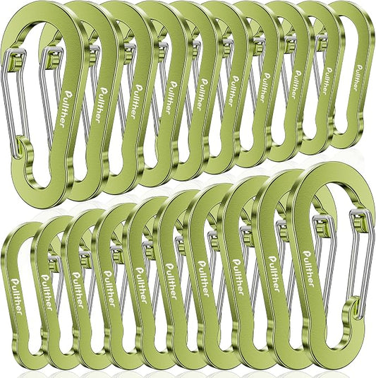 Aluminum Carabiner Clips- Set of 20, Carabiner Clip 2 inch by pulltherfishing