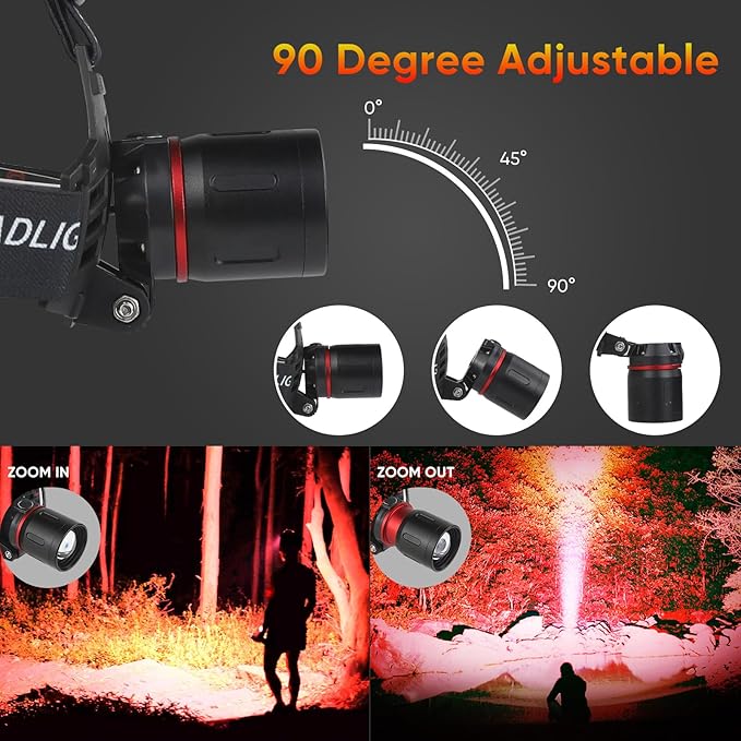 WINDFIRE Red Light Headlamp, Rechargeable Red Hunting Lights Headlight - Image 4