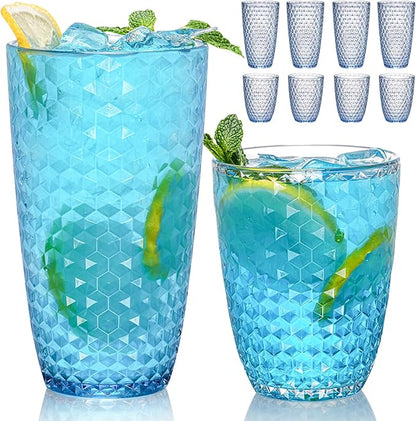 BELLAFORTE Shatterproof Plastic Tumbler Set – Laguna Beach 19oz Tall & 12oz by BELLAFORTE