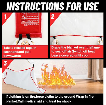 60 Pcs Emergency Fire Blankets for Home and Kitchen 40x40 Inch 20 Fiberglass - Image 4
