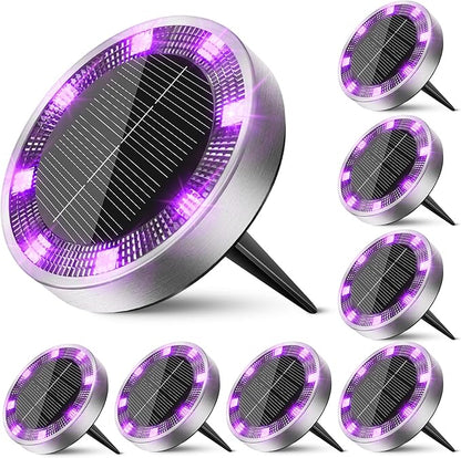 Peasur Solar Ground Lights Outdoor, 8 Pack Flat Solar Powered Disc Lights by Peasur