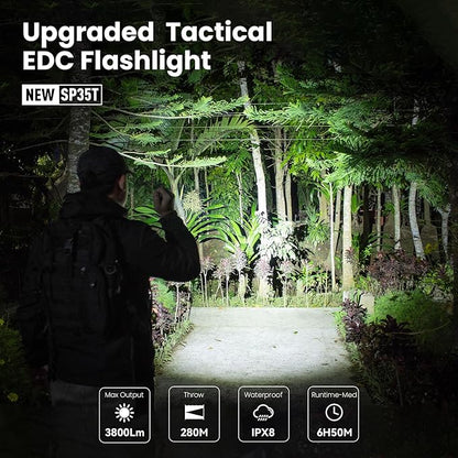 sofirn SP35T Tactical Flashlight, 3800 Lumens Super Bright Pocket LED - Image 2