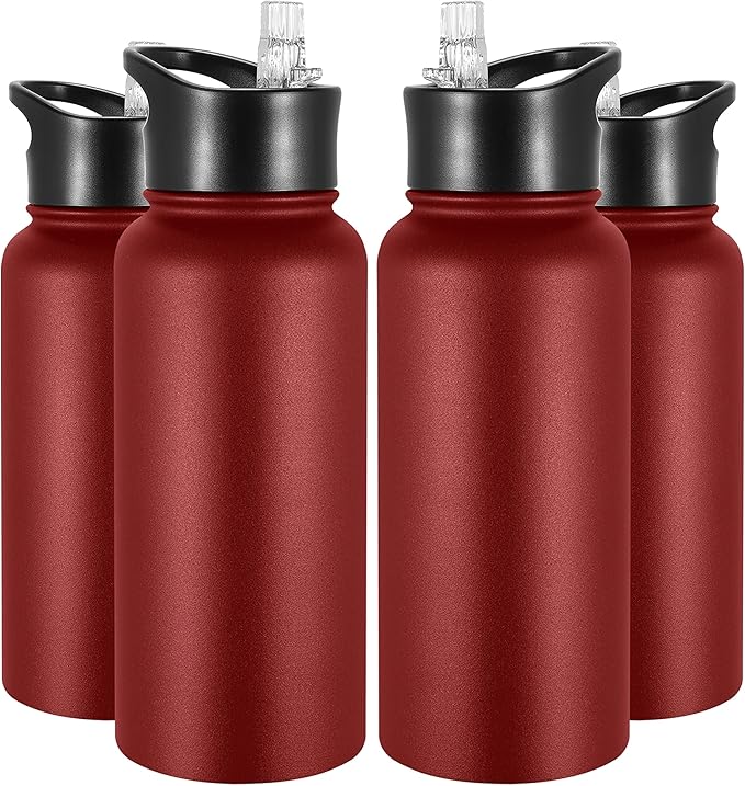 VEGOND 32 oz Insulated Water Bottle Bulk Stainless Steel Metal Water Bottles by VEGOND
