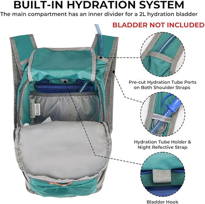 13L Small Hiking Backpack for Women Men, Lightweight Foldable Day pack - Image 8