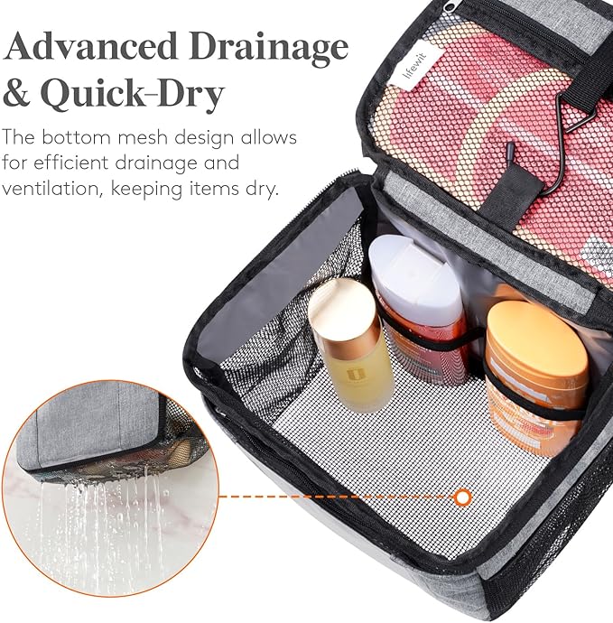 Lifewit Mesh Shower Caddy Bag Portable, Quick Dry Hanging Bathroom Organizer - Image 5