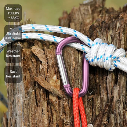 sprookber 3" Aluminum Carabiner D Ring, Caribeener Clips, Spring Snap Hook - Image 5