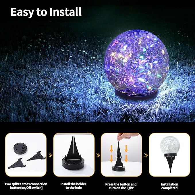 JKIMK Solar Globe Lights Outdoor Waterproof-Solar Balls - Image 2