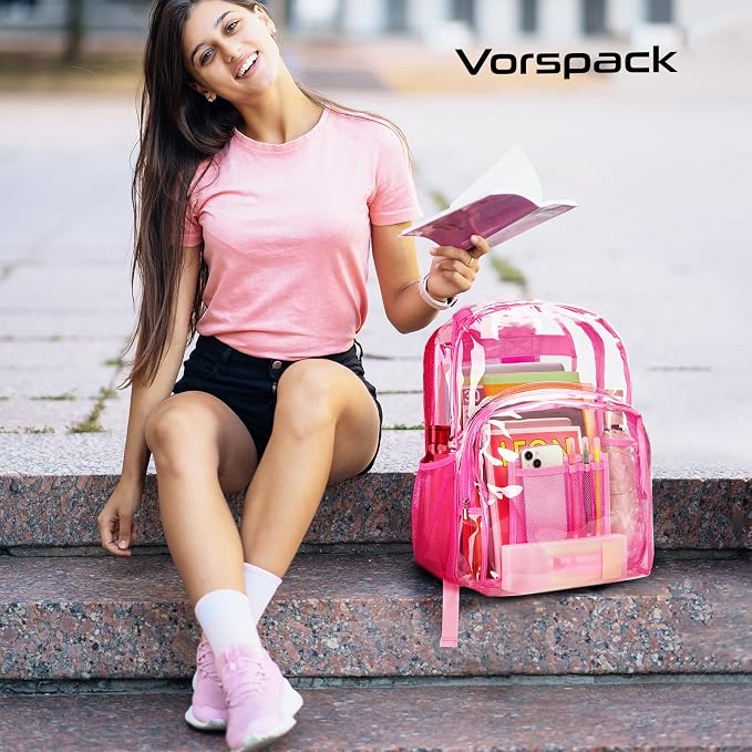Vorspack Clear Backpack Heavy Duty PVC Transparent Backpack Extra Large Clear - Image 3