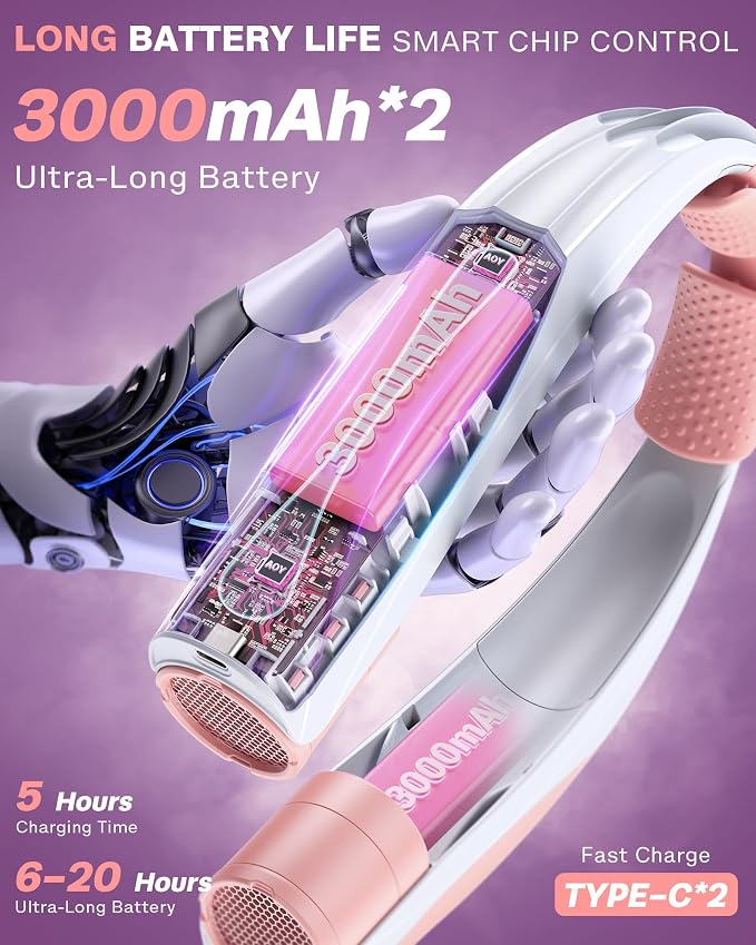 Portable Neck Fan - 6000mAh Battery Hands Free Personal Fan - Image 4