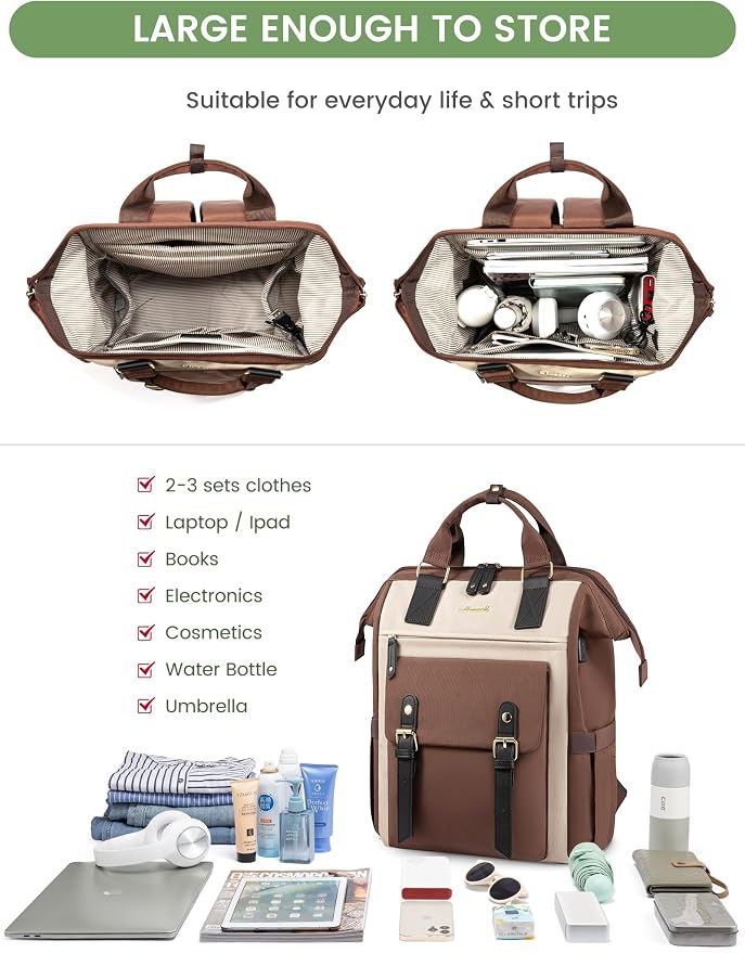LOVEVOOK Backpack for Women, Teacher Bag Work Travel Backpack, Stylish College - Image 4