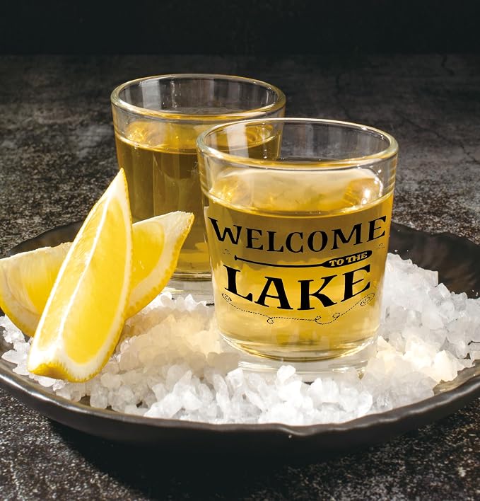 Nogrit Lake House Decor Gifts Whiskey Glasses 10 Oz, Welcome to the Lake - Image 3