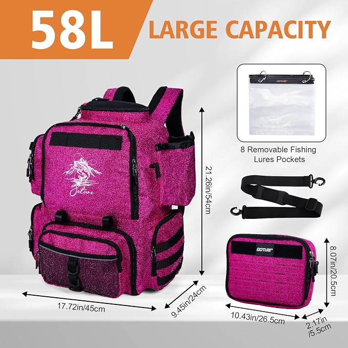 Goture Fishing Backpack, 58L 900D Water-Resistant Insulated Tackle Backpack - Image 5