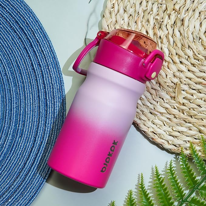 BJPKPK Water Bottle with Straw 14oz Insulated Water Bottles Reusable Stainless - Image 6