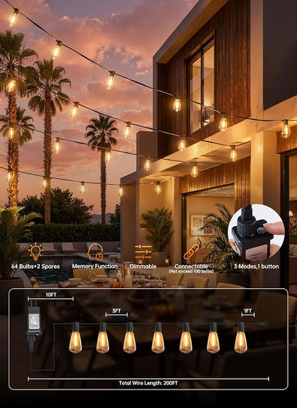 Minetom 200FT Outdoor String Lights - Image 6