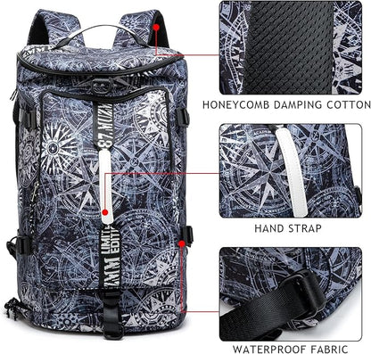 Gym Duffle Bag Waterproof black Laptop Backpack Suitable - Image 3
