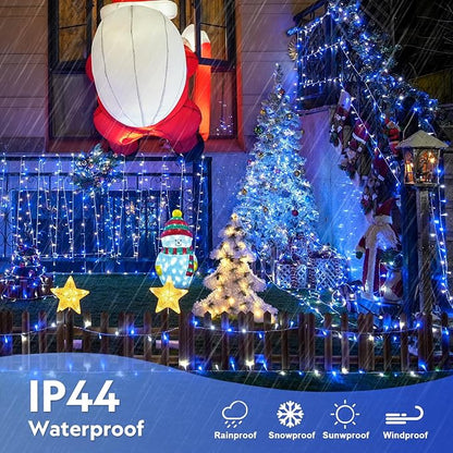 JMEXSUSS 400 LED Christmas Lights Indoor Outdoor, 132 ft 8 Modes Blue and White - Image 5