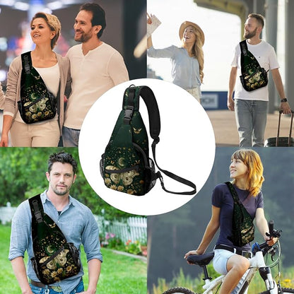 FyLybois Moth Sling Bag for Women Lightweight Crossbody Backpack Casual Daypack - Image 2