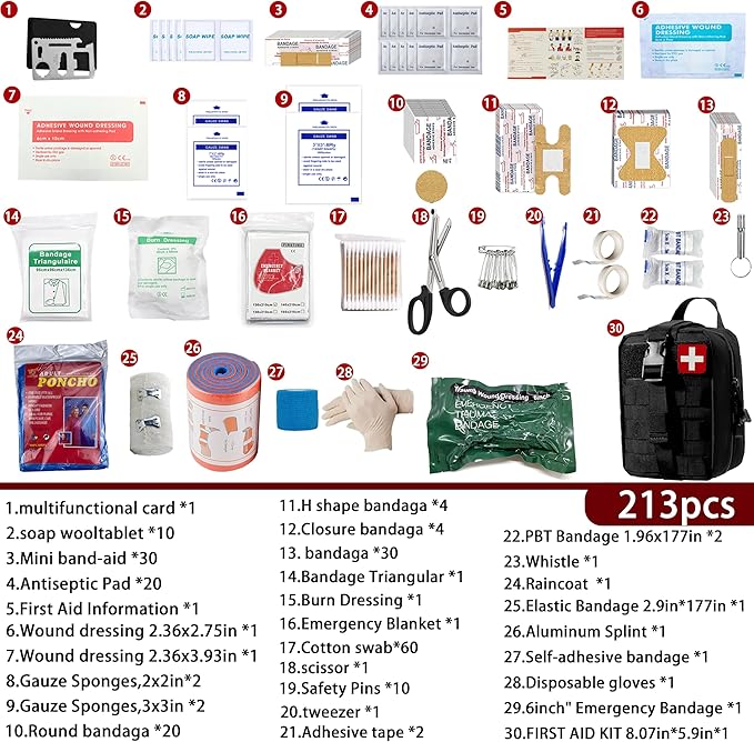 Universal IFAK Trauma First Aid Kit Molle Pouches Emergency Survival Kit - Image 2