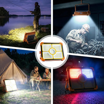 2-Pack Solar Rechargeable Work Light, 12000LM Portable Work Light - Image 7