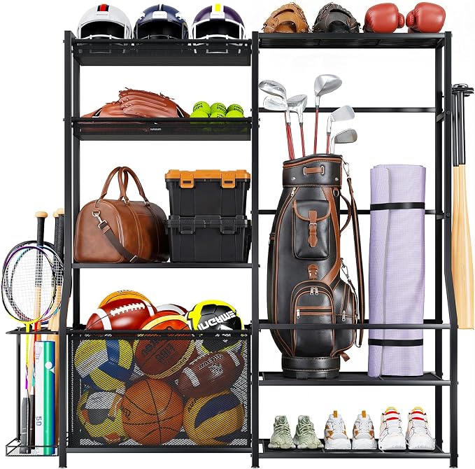 Large Sports Organizer for Garage, Ball Storage Rack Garage Sports Equipment - Image 9