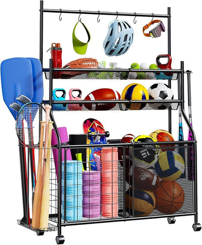 Large Sports Organizer for Garage, Ball Storage Rack Garage Sports Equipment - Image 2