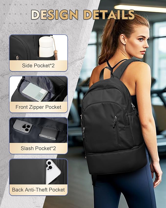 Gym Backpack for Women Men, Cheer bag, Lightweight Gym Bag - Image 2