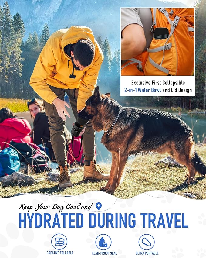 lesotc Dog Water Bottle, Portable Dog Water Dispenser, Leak Proof Dog Travel - Image 6