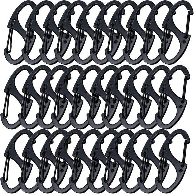 Small Carabiner Clips 1.6 inch Metal Double Sided Spring Gate Snap Hooks by Bytiyar