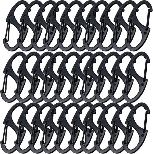 Small Carabiner Clips 1.6 inch Metal Double Sided Spring Gate Snap Hooks by Bytiyar