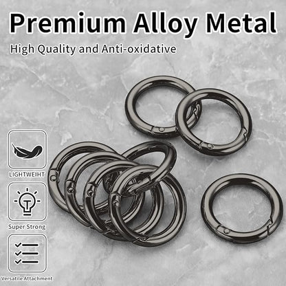 Gkeygo Key Ring Clip, 1 Inch Keychain Rings, 8 Pack Round Carabiner Clip - Image 2